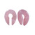White Pink Saddle Expander Stretcers Earrings 2PC - size 8mm