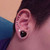 White Pink Saddle Expander Stretcers Earrings 2PC - size 8mm