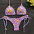 Women's Multicolor Push up Sexy Bikini Set - size Large