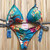 Women's Multicolor Push up Sexy Bikini Set - size Large