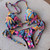 Women's Multicolor Push up Sexy Bikini Set - size Large