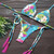 Women's Multicolor Push up Sexy Bikini Set - size Large