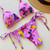 Strappy Bandage Halter Brazilian with Tassel Push Up Bikini Set