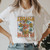 90s Smile Letter Short Sleeve Female Cartoon T-Shirt - size medium