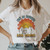 90s Smile Letter Short Sleeve Female Cartoon T-Shirt - size medium