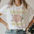 90s Smile Letter Short Sleeve Female Cartoon T-Shirt - Size Large