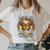 90s Smile Letter Short Sleeve Female Cartoon T-Shirt - Size Large