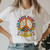 90s Smile Letter Short Sleeve Female Cartoon T-Shirt - Size XL