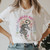 90s Smile Letter Short Sleeve Female Cartoon T-Shirt - Size XL