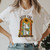 90s Smile Letter Short Sleeve Female Cartoon T-Shirt - Size XL