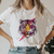 90s Smile Letter Short Sleeve Female Cartoon T-Shirt - Size XXL
