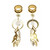 1 Pair Stainless Steel Bee Screw Expander Stretcher Dangle Earrings (8mm)