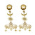 1 Pair Stainless Steel Bee Screw Expander Stretcher Dangle Earrings (8mm)