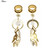 1 Pair Stainless Steel Bee Screw Expander Stretcher Dangle Earrings (6mm)