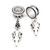 2PC Water Drop Cross Flower Skull Dangle Stainless Earrings (16mm-25mm)