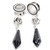 2PC Water Drop Cross Flower Skull Dangle Stainless Earrings (16mm-25mm)
