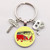 Vintage Hippie Peace Sign Van Bus Keychain