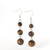 Natural Tiger Eye Beads Stone Dangle Earrings