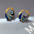 Modern Blue High Quality Brass Metal Earrings