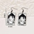 1 Pair of Black and White Fortune Card Tarot Card Earrings-1731535318