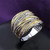 Vintage Thai Silver Color Wide Fine Ring - Size 8
