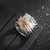 Women Antique Retro Ethnic Style Wide Ring - size 8
