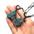 Blue Apatite Rough Raw Quartz Crystal Necklace