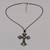 Large Detailed Rhinestone Cross Spiral Necklace