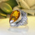 Vintage Shiny Crystal Creative Carved Finger Ring