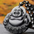 Natural Obsidian Money Buddha Pendant Necklace
