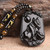 Natural Obsidian Money Buddha Pendant Necklace