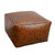 LEATHER OTTOMAN SQUARE WOVEN TOP