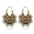 Boho India Vintage Gold Sliver Cutout Flower Alloy Dangler Earrings