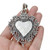 1 x Tibetan Silver Color Large Boho Filigree Heart Charms Pendants