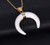 Natural Stones Reiki Crescent Moon Necklace