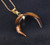 Natural Stones Reiki Crescent Moon Necklace