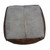 SQUARE LEATHER OTTOMAN DARK BROWN
