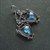 Retro Tribal Metal Arrow Guitar Shape Turquoises Stone Dangle Earrings