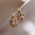 Pearl Cherry Cat Rhinestone Moon Dangle Earrings