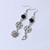 Crescent Goddess Black Birthstone Earrings