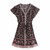 Floral Print Deep V-neck  Bohemian Mini Summer Dress