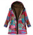 Oversized Winter Warm Floral Hooded Jacket