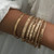7 Pcs/Set Vintage Gold Peach Heart Geometric Carved Flower Open Bracelets Set