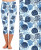 3D Shell and Seahorse Summer Print High Waist Mid-Calf Leggings