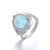 925 Sterling Silver Natural Larimar Gemstone Ring