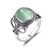 Oval Prehnite Silver Ring