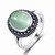 Oval Prehnite Silver Ring