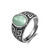 Oval Prehnite Silver Ring