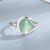 Oval Prehnite Silver Ring