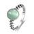Oval Prehnite Silver Ring
